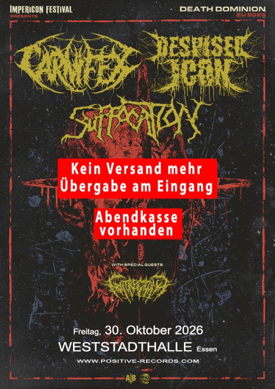 30.10.2026 - CARNIFEX - Abendkasse vorhanden