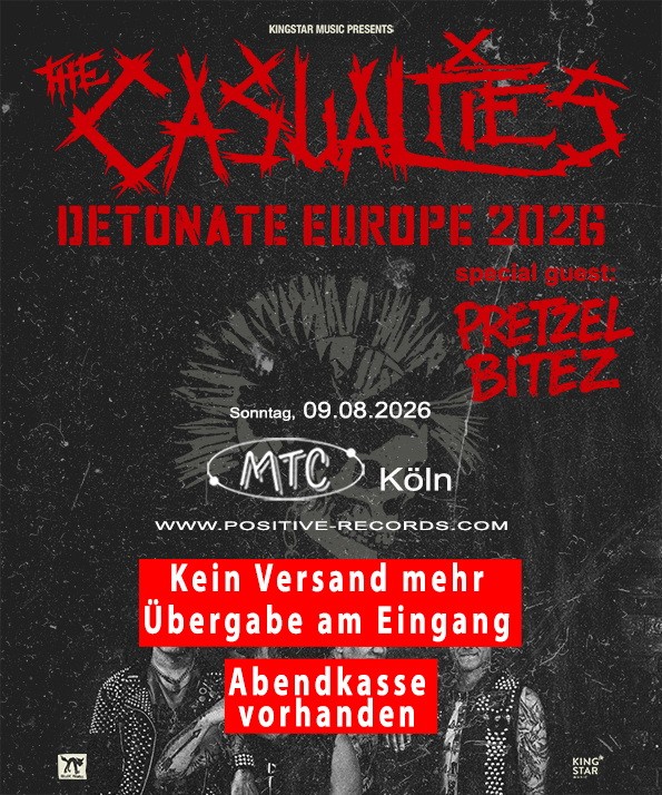 09.08.2026 - THE CASUALTIES - Abendkasse vorhanden