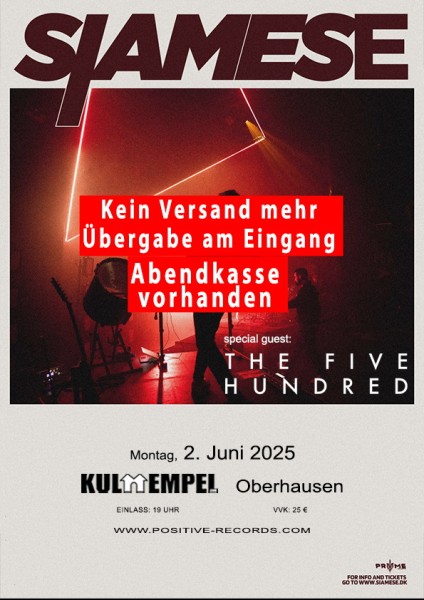 02.06.2025 - SIAMESE - Abendkasse vorhanden